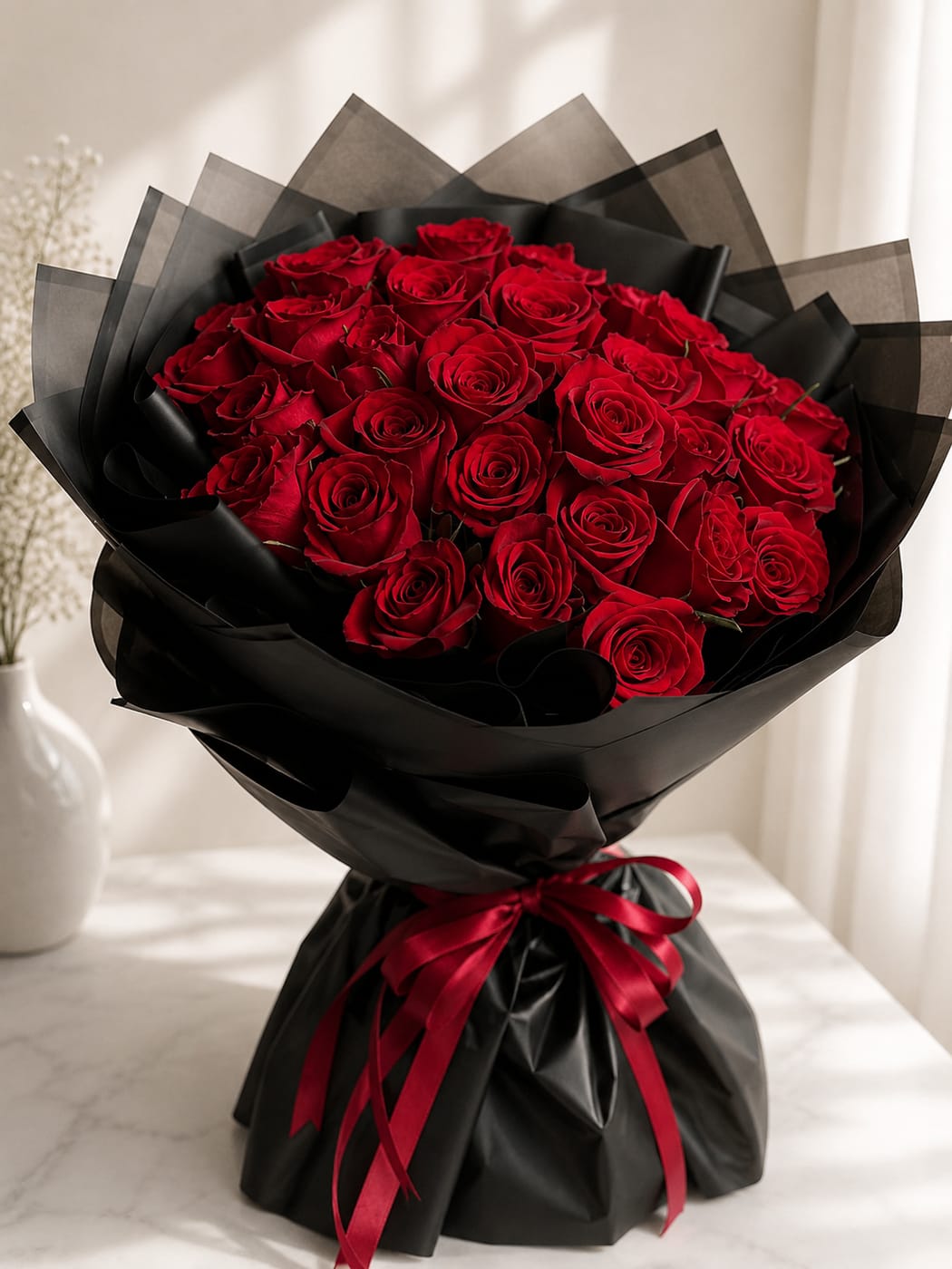 Crimson Romance – 40 Red Roses