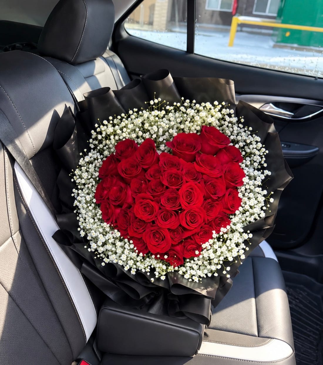Heart of Love – Red Rose Heart Bouquet